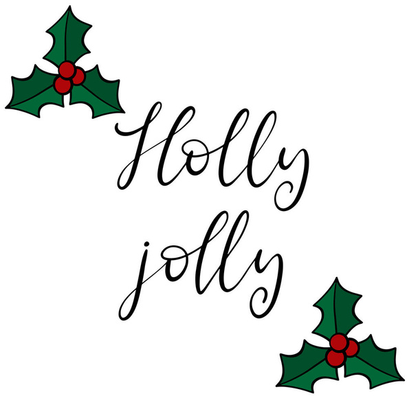 Merry Christmas and happy new year lettering. - Vector, Image
