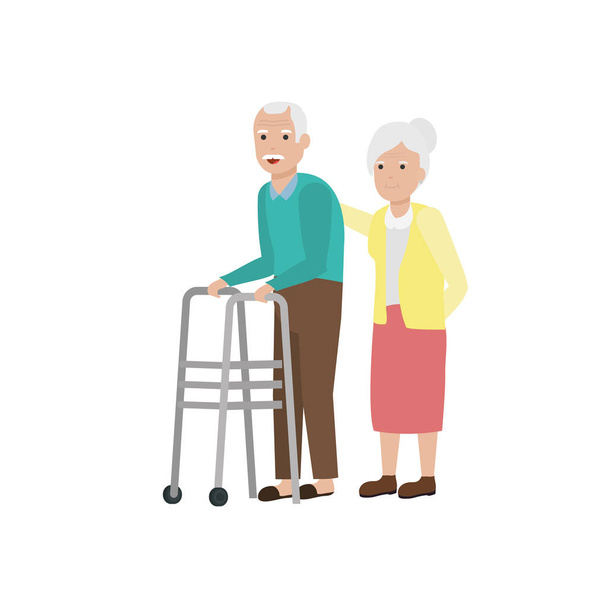 Nonna e nonno disegno vettoriale cartone animato
 - Vettoriali, immagini