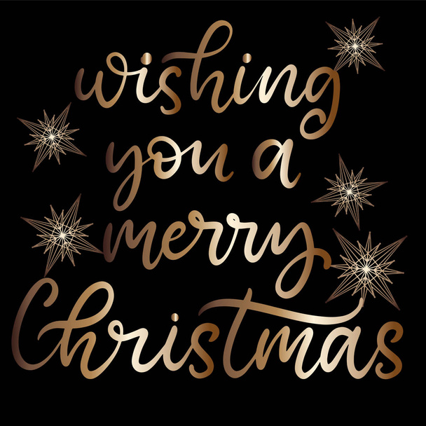 Merry Christmas and happy new year lettering. - Wektor, obraz