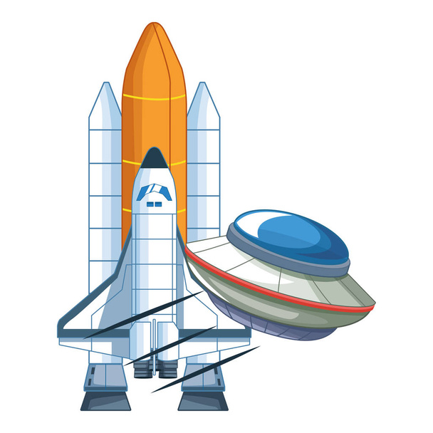space exploration and planets cartoon - Vector, Image