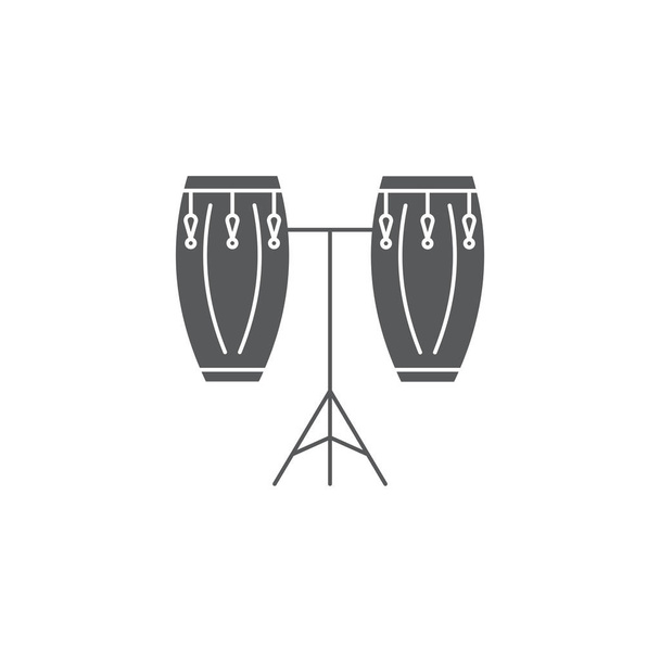 Conga bęben ikona symbol wektor na białym tle - Wektor, obraz