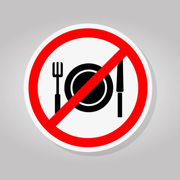No comer Signo de símbolo aislar sobre fondo blanco, ilustración vectorial  - Vector, Imagen