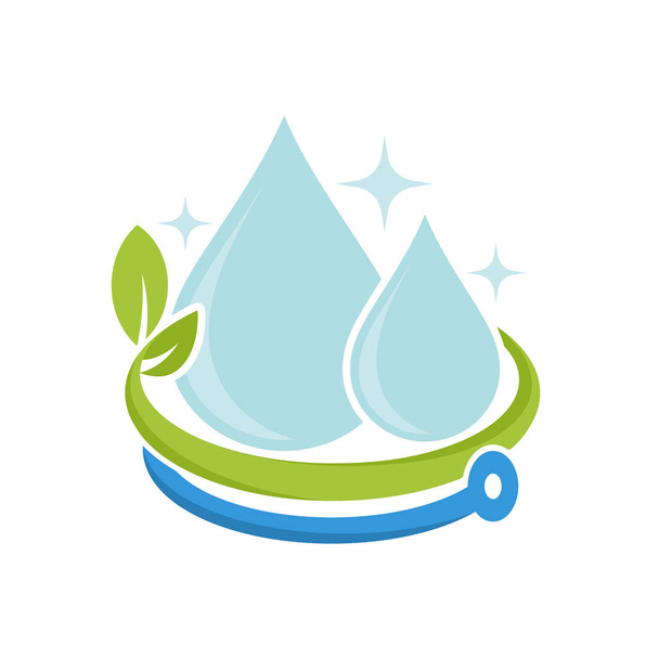 Illustriertes Symbol mit dem Konzept der sauberen Wasseraufbereitungstechnologie - Vektor, Bild