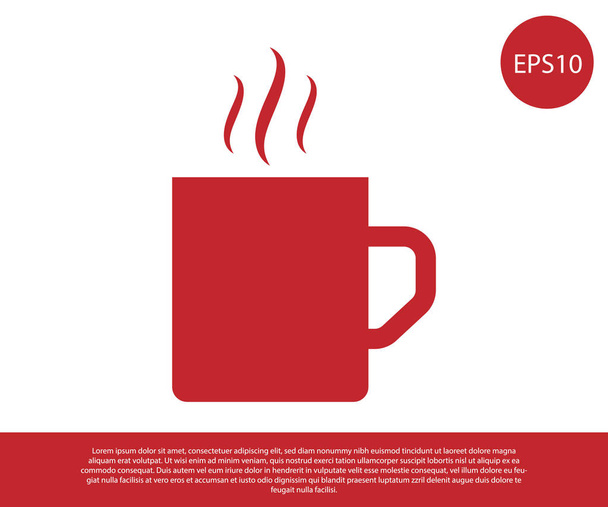 Tazza di caffè rosso icona piatta isolata su sfondo bianco. Una tazza di tè. Caffè caldo. Illustrazione vettoriale
 - Vettoriali, immagini