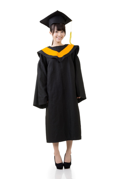 Smiling young graduation woman. - Zdjęcie, obraz
