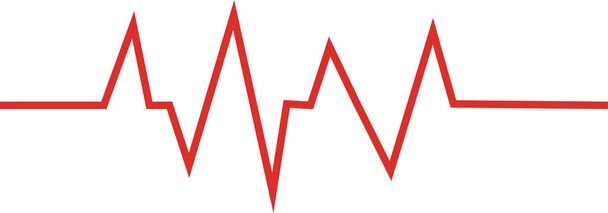 Pulso cardíaco. Cores de fundo vermelho e branco. Batimento cardíaco solitário, cardiograma
 - Foto, Imagem