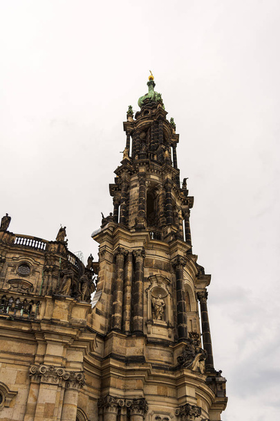 Bell tower of the Dresden Cathedral, the Cathedral of the Holy Trinity, the Catholic Church of the Royal Court of Saxony. - 写真・画像