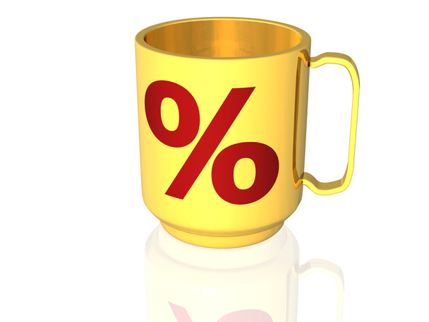 Cup with percentage signs - 3D - Photo, Image