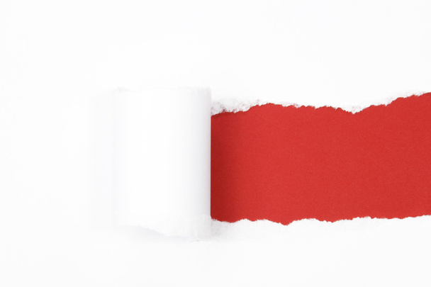 Teared paper with red copyspace - Foto, immagini