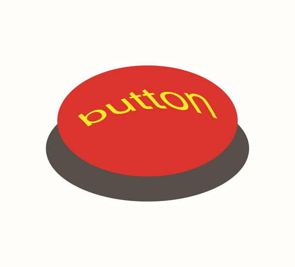 red button on white - Vector, Imagen