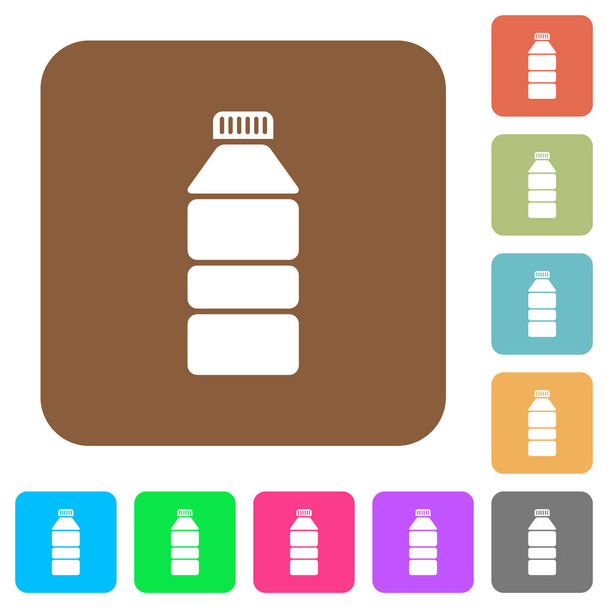 Botella de agua redondeada cuadrados iconos planos
 - Vector, imagen