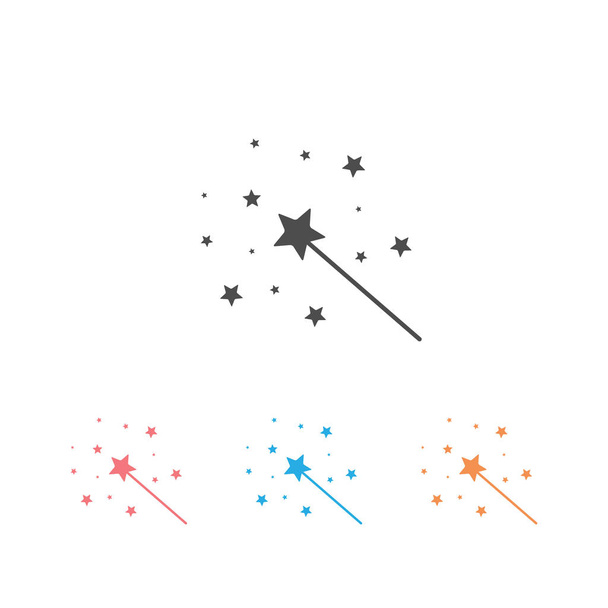 Vektör Magic Asa simgesi yıldız ile ayarlanır - Vektör, Görsel