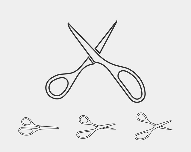 Set scissor icon. Scissors vector design element or logo templat - Vector, Image