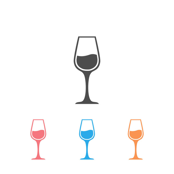 Icono de vino símbolo conjunto sobre fondo blanco
. - Vector, Imagen