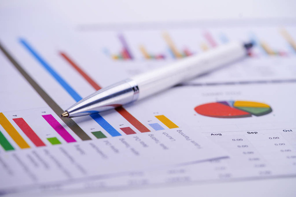 Charts Graphs spreadsheet paper and pen. Financial development, Banking Account, Statistics, Investment Analytic research data economy, Stock exchange trading, Business office company meeting concept. - Photo, Image