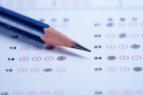 Answer sheets with Pencil drawing fill to select choice : education concept - Photo, Image