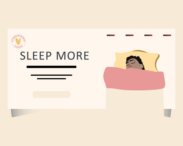 Dormir plus bannière avec fille endormie
. - Photo, image