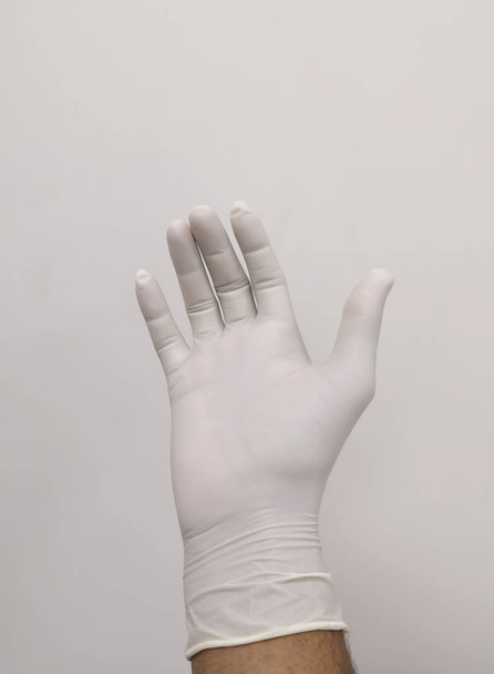 Sterylna rękawica w ręku - Zdjęcie, obraz