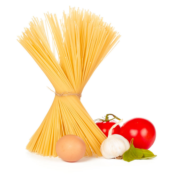 Spaghetti pasta isolated on white background - Fotó, kép