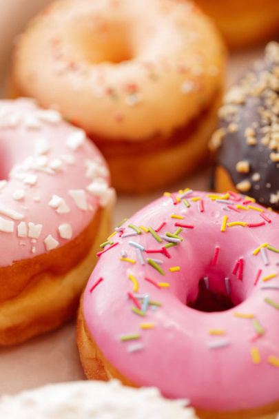 Assorted sweet donut close up - Zdjęcie, obraz
