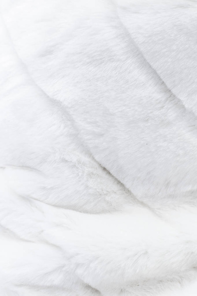 Luksusowe białe futro płaszcz tło, sztuczne tkaniny Deta - Zdjęcie, obraz