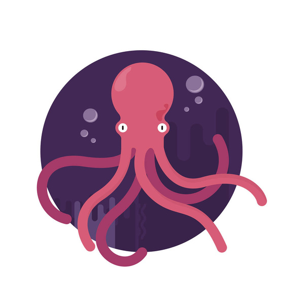 cute cartoon octopus , underwater, vector illustration  - Vector, Imagen