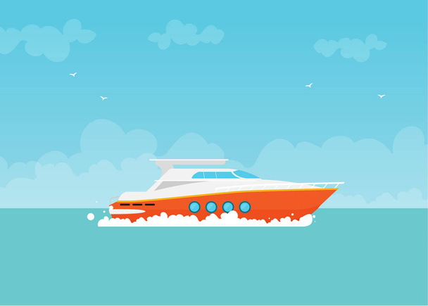 flat vector illustration of the ship - Vector, Image