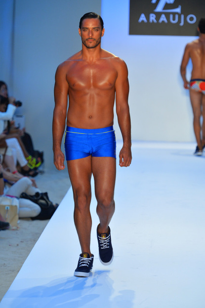 A model walks the runway at the A.Z. Araujo show - Photo, Image