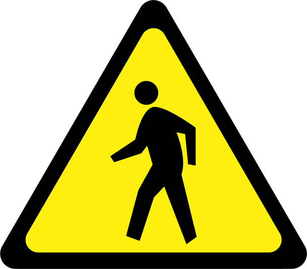 Warning sign with pedestrian - Photo, Image