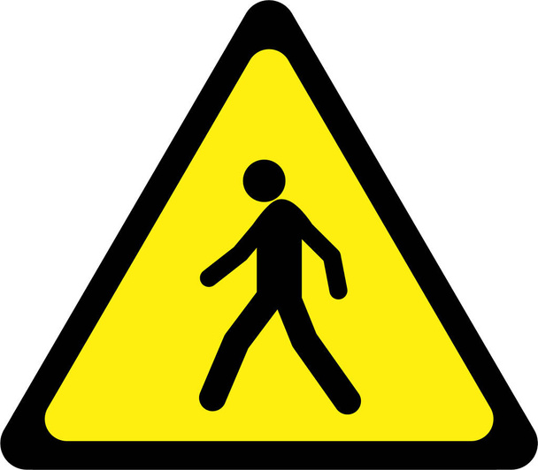 señal de advertencia con peatón - Foto, Imagen