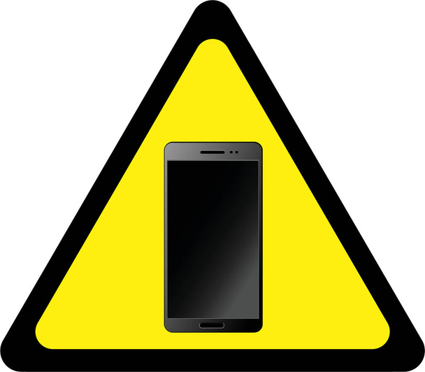 Waarschuwingsbord met smartphones - Foto, afbeelding