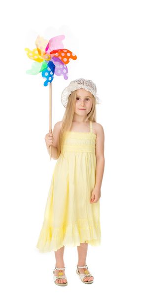 beautiful child in yellow dress - Photo, Image