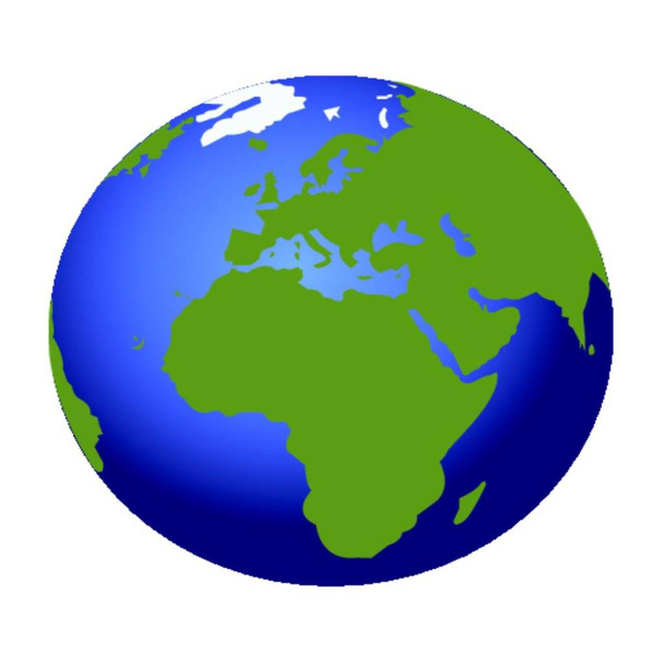 Планета Земля на белом
 - Вектор,изображение