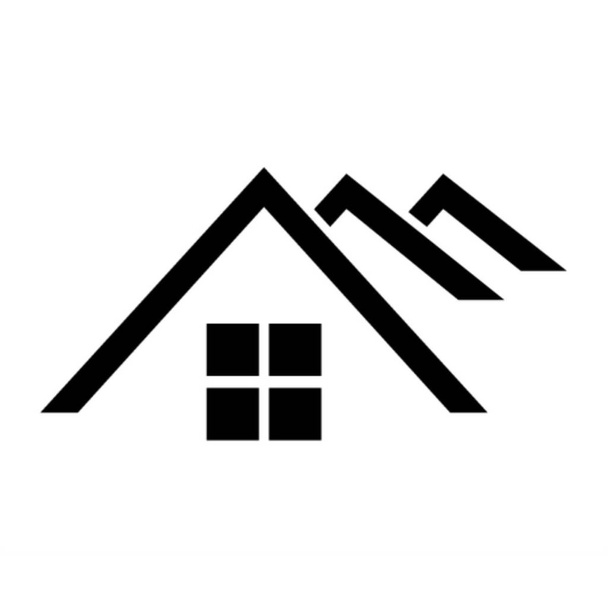 логотип дома на белой крыше
 - Вектор,изображение