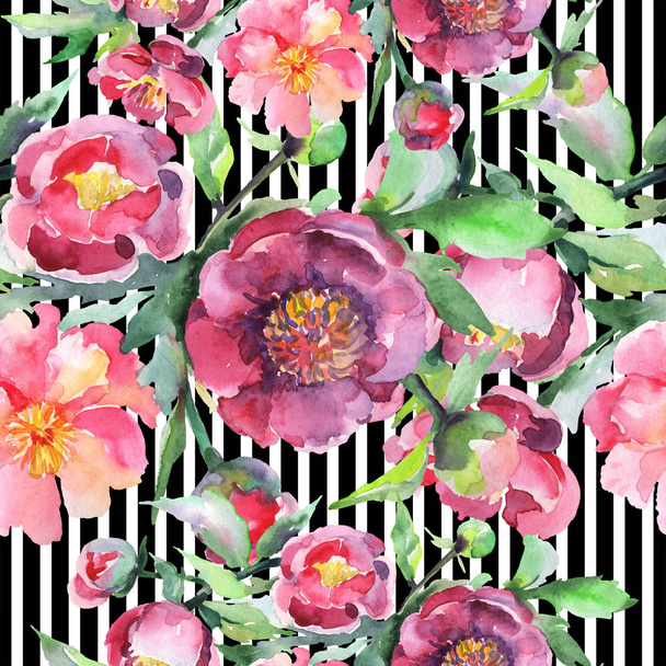 Λουλουδάτη ανθοδέσμη λουλουδιών βοτανικών λουλουδιών. Σύνολο εικονογράφησης φόντου. Ομαλή μοτίβο φόντου. - Φωτογραφία, εικόνα