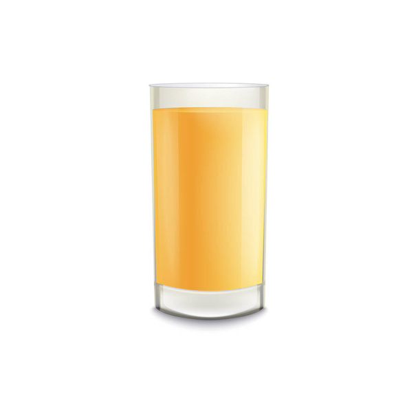 Realistic beer glass full of orange and yellow alcohol drink without foam. - Vetor, Imagem