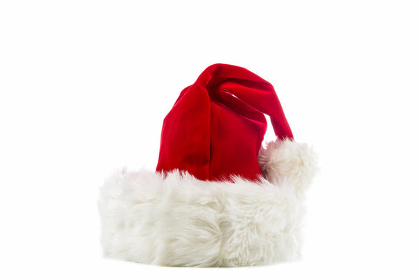 Santa Claus klobouk na bílém pozadí - Fotografie, Obrázek