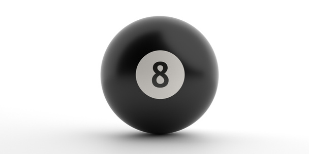 Billar bola de juego Negro 8 aislado sobre fondo blanco. ilustración 3d
 - Foto, imagen