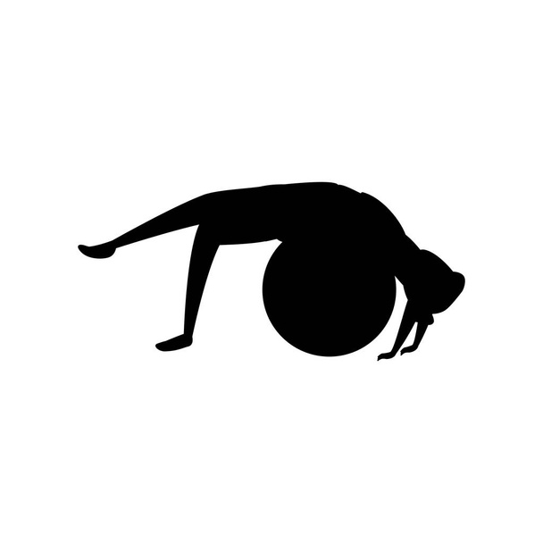 silhouette de femme pratiquant pilates avec ballon
 - Vecteur, image