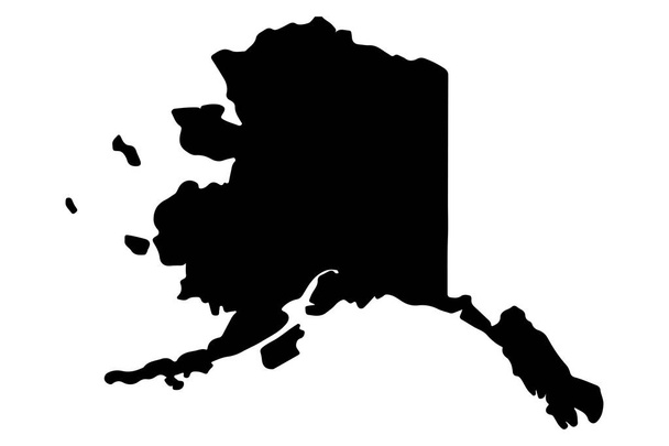 Карта силует американського штату Аляска. Векторна ілюстрація - Вектор, зображення