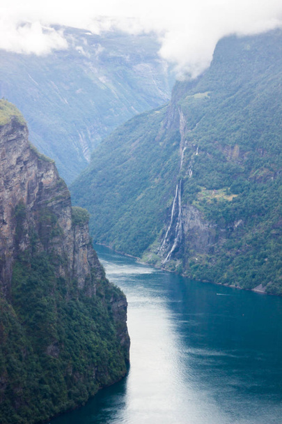 Flydalsjuvet viewpoint over Geirangerfjord in Norway - Photo, Image