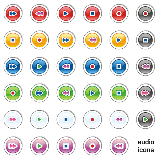 Vektor Web Audio Icons - Vektor, Bild