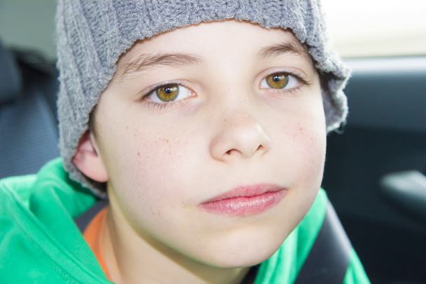 Closeup of cute young eleven years boy - Photo, Image