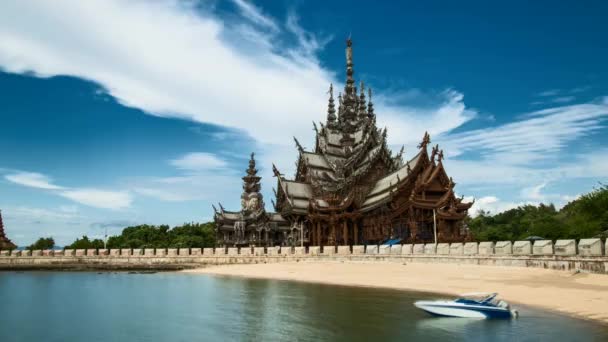 Heiligdom van waarheid timelapse in Pattaya, Thailand - Video