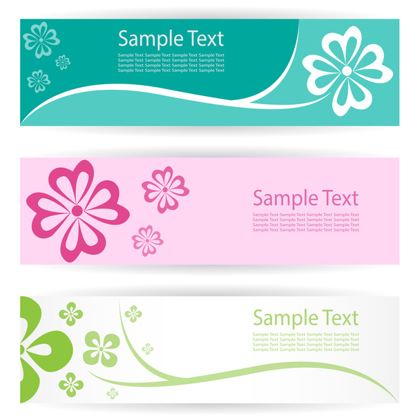 flower banners . - Vector, Image