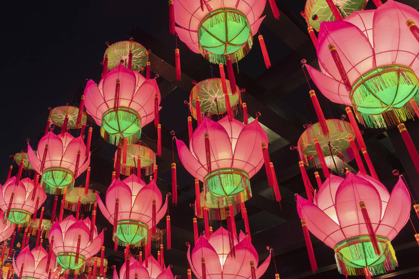 Red Chinese Lotus shaped Lantern  - Photo, Image
