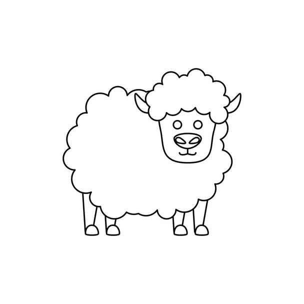 милая маленькая овца животноводческой фермы
 - Вектор,изображение