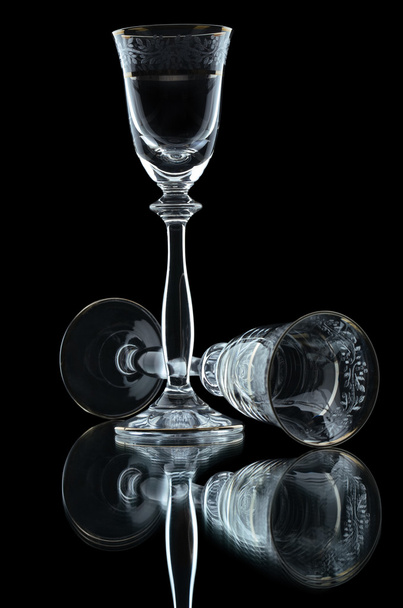 Composition of two empty wineglases - Фото, зображення
