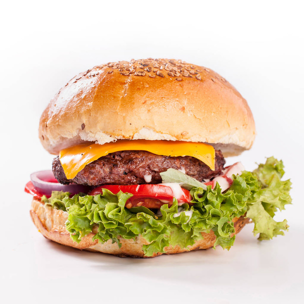 classic american cheese burger big - 写真・画像