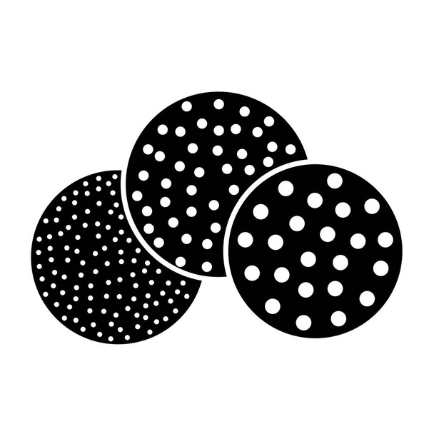 Disco de lija icono plano. Ilustración en blanco y negro de lijado
  - Vector, imagen